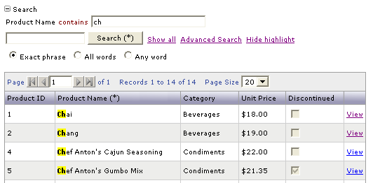 Search Highlight
