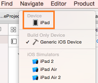 Device in the Scheme pop-up menu